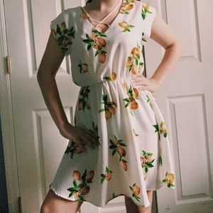 Lemon Patterned Sun Dress Sweet Rain